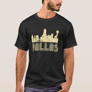 Retro Dallas Skyline Vintage Cityscape Dallas Texa T-Shirt