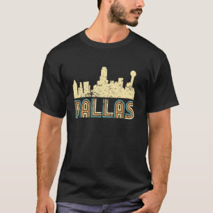 Retro Dallas Skyline Vintage Cityscape Dallas Texa T-Shirt