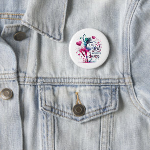 Retro Dance Just A Girl Who Loves to Dance 6 Cm Round Badge