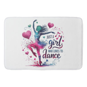 Retro Dance Just A Girl Who Loves to Dance Bath Mat