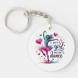 Retro Dance Just A Girl Who Loves to Dance Key Ring