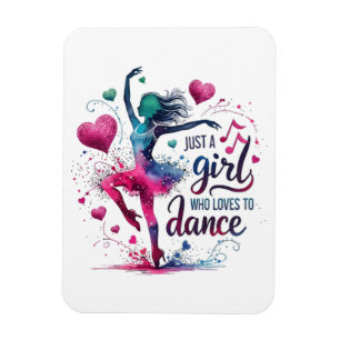 Retro Dance Just A Girl Who Loves to Dance Magnet