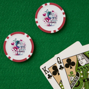 Retro Dance Just A Girl Who Loves to Dance Poker Chips