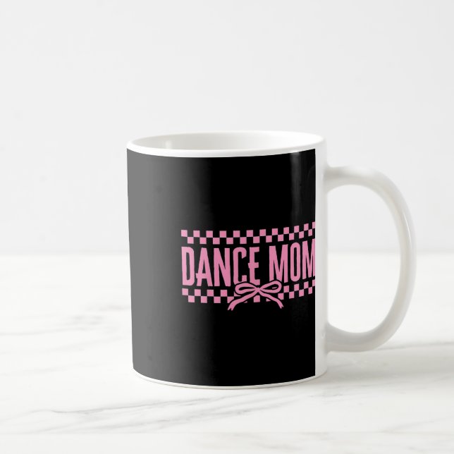 Retro Dance Mum Coquette Bow Chequered Dance Mama  Coffee Mug (Right)