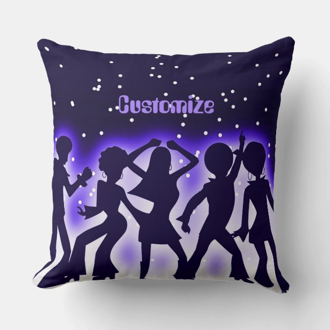 Retro Dance Party Purple  Cushion (Front)