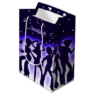 Retro Dance Party Purple Medium Gift Bag