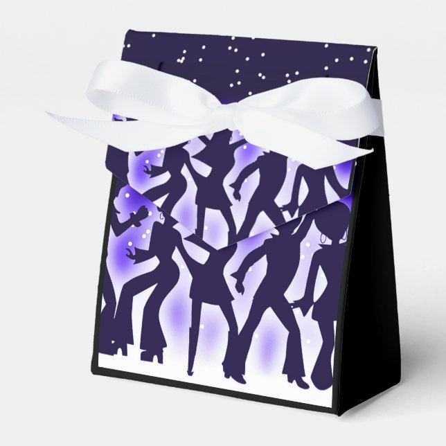 Retro Dance Party Purple Tent  Favour Box (Front Side)