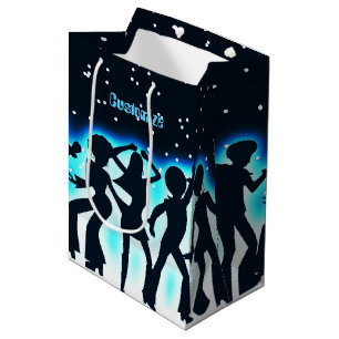 Retro Dance Party Teal Medium Gift Bag