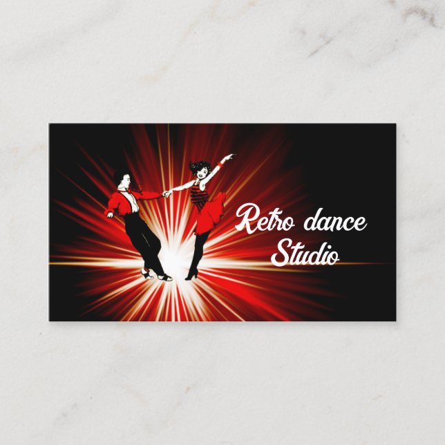 Retro Dance Studio Disco Style Business Card (Front)