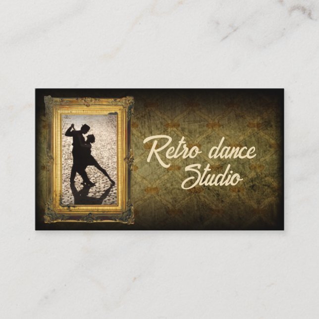 Retro Dance Studio Jazz & Tap Dance Classes Business Card (Front)