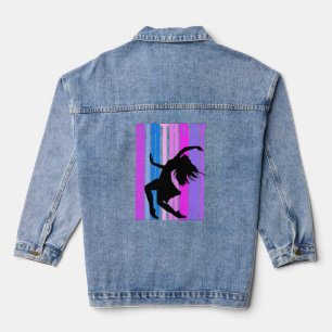 Retro Dance Womens Birthday Vintage Dancing Squad  Denim Jacket