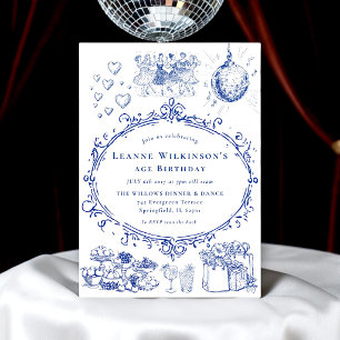 Retro Dancing Disco Ball Birthday Celebration Invitation