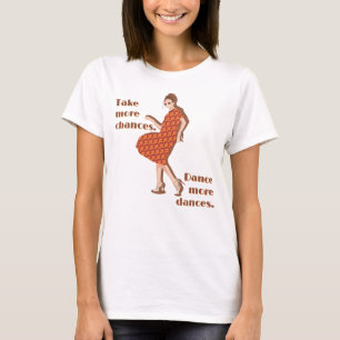 Retro Dancing Orange Custom Text T-Shirt