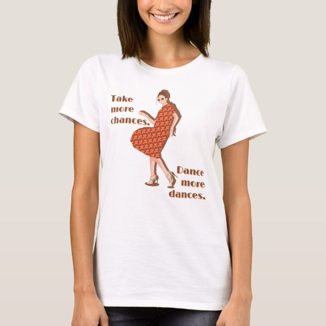 Retro Dancing Orange Custom Text T-Shirt (Front)