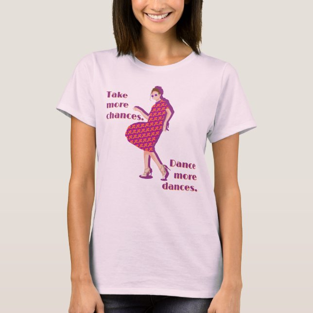 Retro Dancing Purple Custom Text T-Shirt (Front)