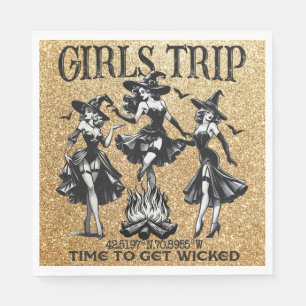 Retro Dancing Witches, Girls Night Napkin