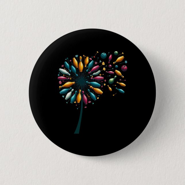 Retro Dandelion Bowling Pins Bowler Bowling Player (Front)