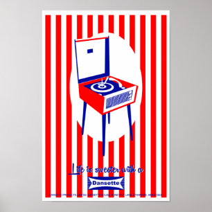 Retro Dansette record player Pop Art poster