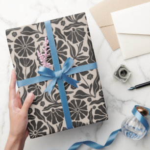 Retro Dark Daisy Wrapping Paper