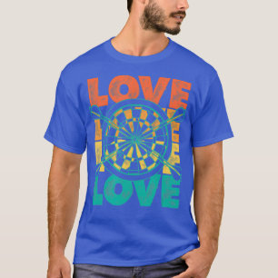 Retro Dart Player Love Word Theme Graphic Design T-Shirt