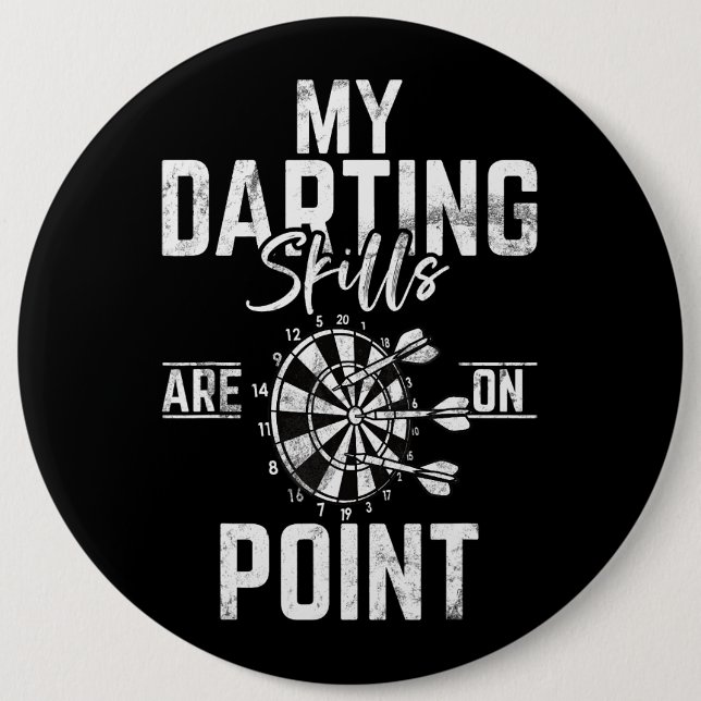 Retro Dartboard Dartboard 180 for Men Dart Players 6 Cm Round Badge (Front)