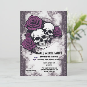 Retro Day of the Dead & Haunting Halloween Party Invitation