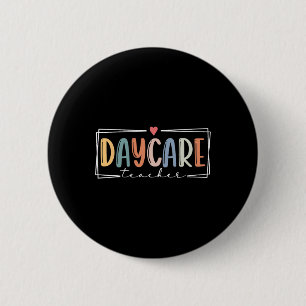 Retro Daycare Provider Teacher Ck To School  6 Cm Round Badge