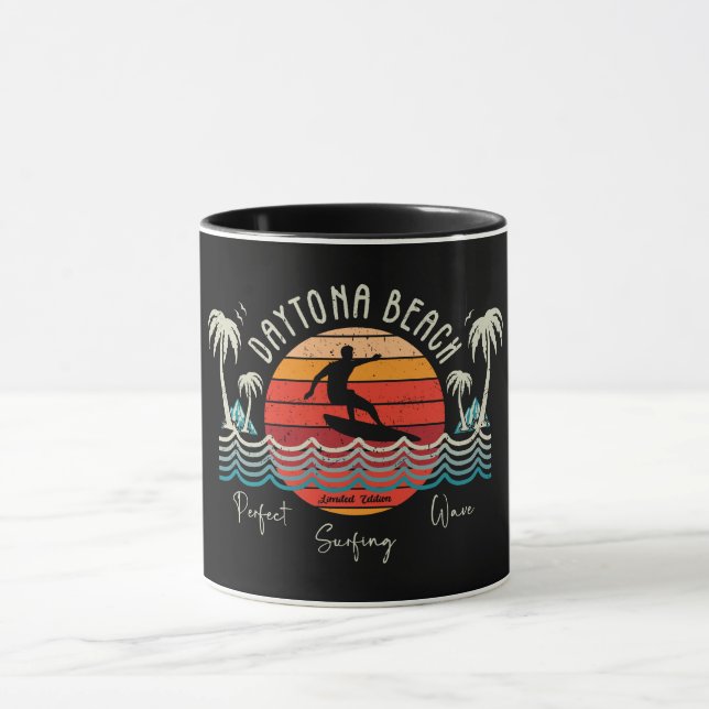 Retro Daytona Beach Surfing  Mug (Center)