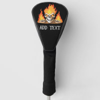 Retro Dead Burning skeleton Skull in Fire DIY Name