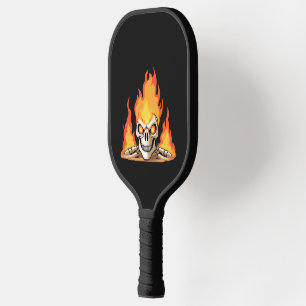 Retro Dead Burning skeleton Skull in Fire  Pickleball Paddle