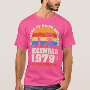 Retro December 1979 43 Year Old Fishing Lover 43rd T-Shirt