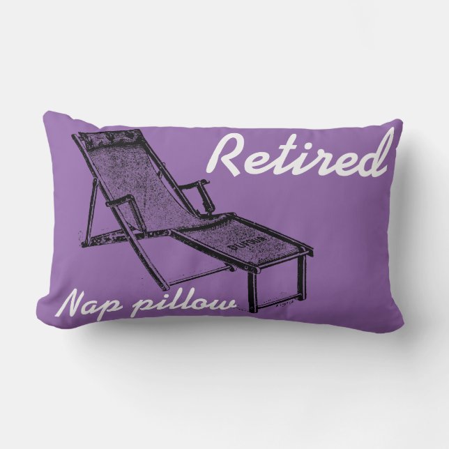 Retro Deckchair Retired Nap Lumbar Pillow (Front)