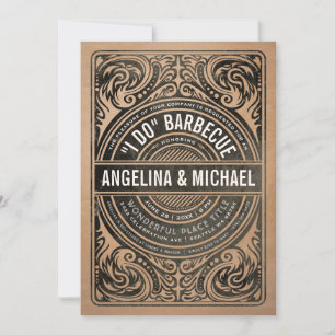 Retro Deco I Do BBQ Invitations Kraft