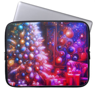 Retro Decorated Christmas Tree on Electronics Bag