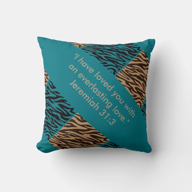 Retro Decorative Pillow.. Jeremiah 31:3 Cushion (Front)