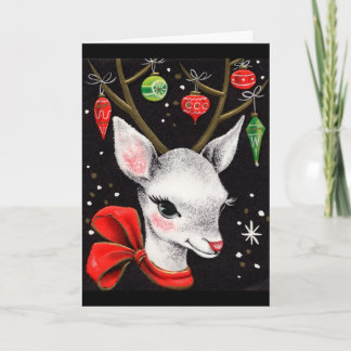 Retro Deer Christmas Card