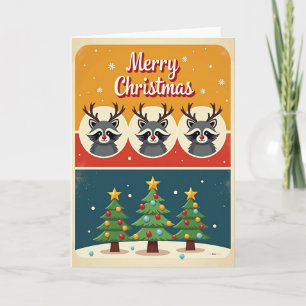 Retro Deer Christmas Card