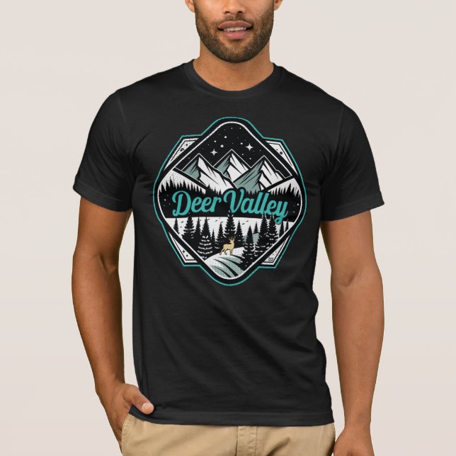 Retro Deer Valley Ski T-Shirt (Front)