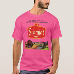Retro Defunct Schmidt Beer Northwest Landscape T-Shirt