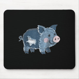 Retro Denim Patch Animal G Print Art Artistic  Mouse Pad