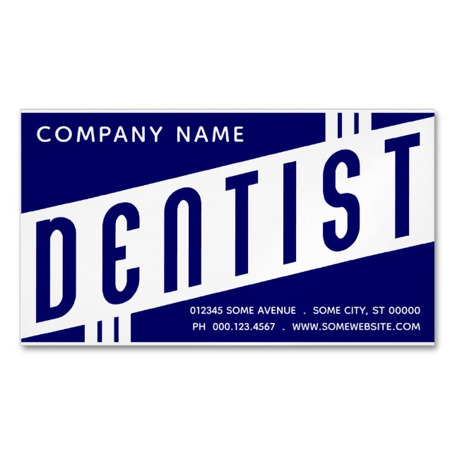 Retro Dentist Magnetic Business Card (Front)