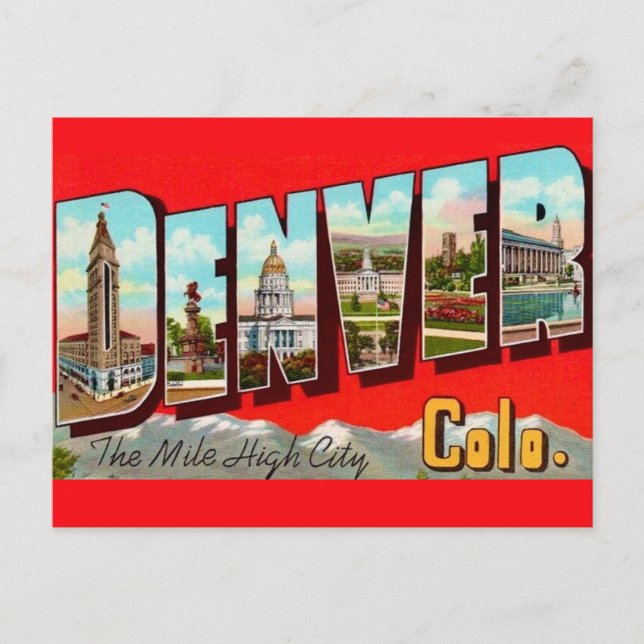 Retro Denver Colorado Postcard (Front)