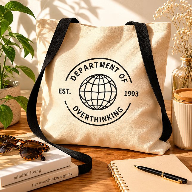 Retro Department of Overthinking Funny Gift  Tote Bag (Creator Uploaded)