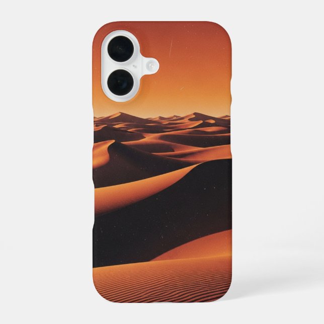 Retro Desert Dunes iPhone 16 Case (Back)