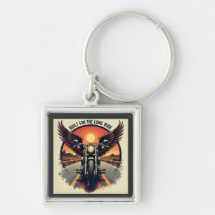 Retro Desert Highway Motorcycle Brotherhood Biker Key Ring