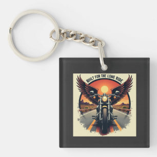 Retro Desert Highway Motorcycle Brotherhood Biker Key Ring