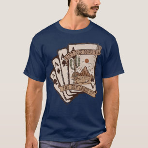 Retro Desert Sunset Cards Ain't Going Down Western T-Shirt