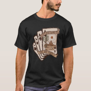Retro Desert Sunset Cards Ain't Going Down Western T-Shirt