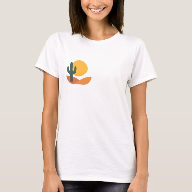 Retro Desert with Cactus T-Shirt (Front)