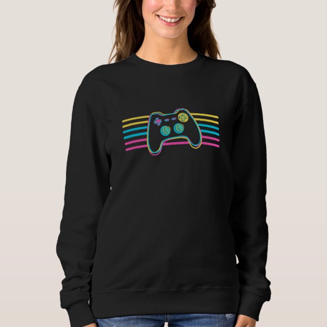 Retro design game controller for gamers sweatshirt (Front)